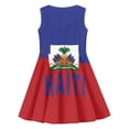 thumbnail image 5 of Bobifish Little Girls Dress Round Neck Sleeveless Skater Dress Waist A-Line Haiti Pattern Printed Sundress, 5 of 5