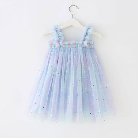 

Huilaibazo Girls Dress Toddler Girls Sleeveless Star Moon Princess Dress Dance Party Dresses Clothes