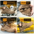 thumbnail image 2 of Tanleewa Steel Toe Work Shoes for Men Leather Non-Slip Waterproof Shoe Size Men9.5/Women10.5, 2 of 10