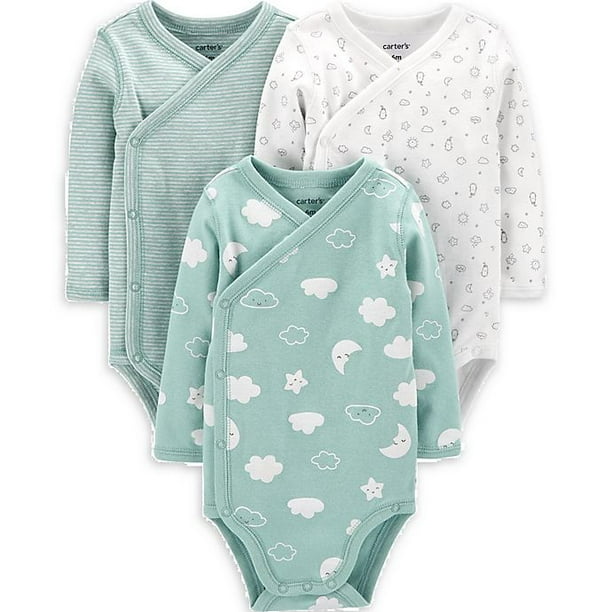 Carter's Carter's Baby Boys 3Pack SideSnap Bodysuits (3M, Clouds)
