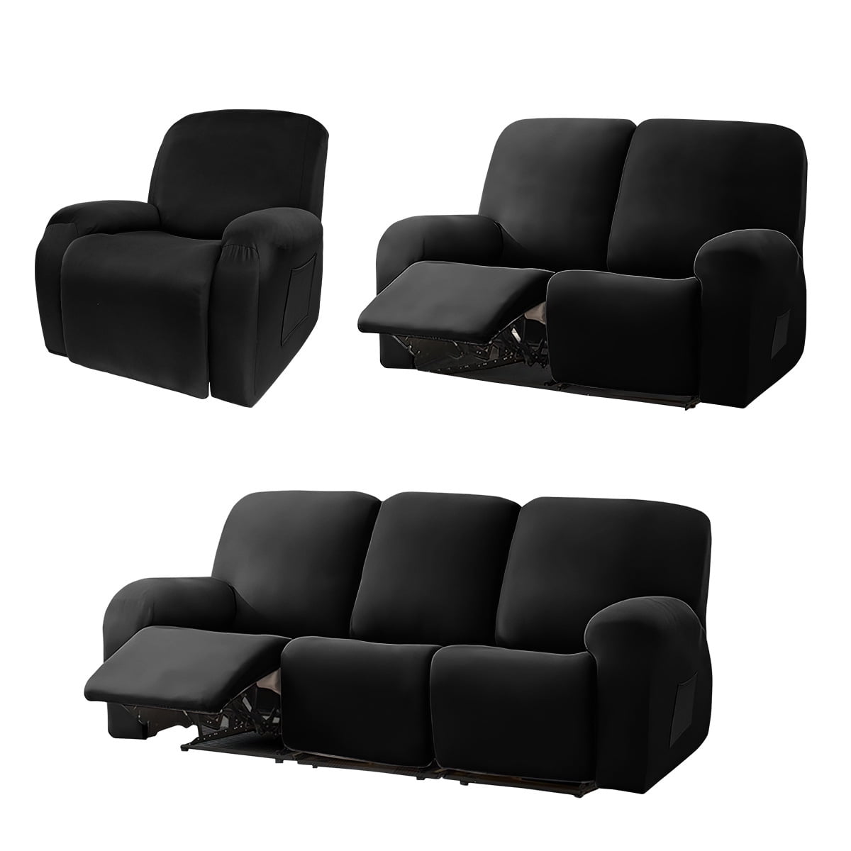 Solennerer Waterproof Recliner Loveseat Cover,Stretch Reclining Sofa Covers with Pockets,Washable Lazy Boy Recliner Slipcovers,Leakproof Couch Protector for Kids, Pets, Dog and Cat