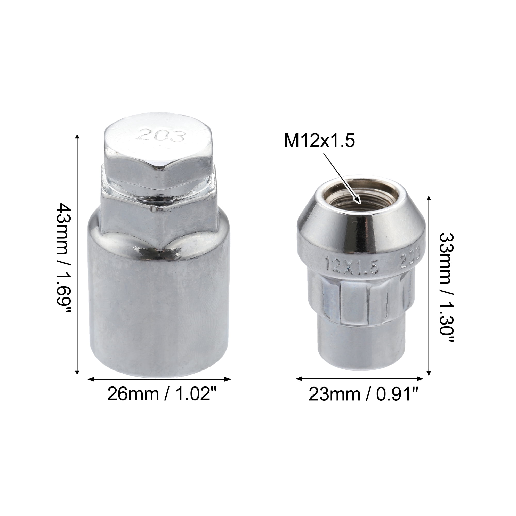 Unique Bargains 5Pcs M12x1.5 Car Wheel Lock Lug Nuts Set Anti Theft for Hyundai Sonata