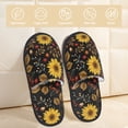 thumbnail image 2 of Balery Sunflowers Leaves Pantuflas de Casa de Felpa Silenciosas con Diseño Estampado, Zapatillas Cómodas Antideslizantes de Algodón para Interior-Medium, 2 of 8