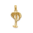 thumbnail image 4 of 14k Yellow Gold Palm Tree Pendant for Women with Textured Leaves and Trunk, Tropical Island Jewelry Charm for Summer, Relaxation and Beach Style Accessory, 4 of 6