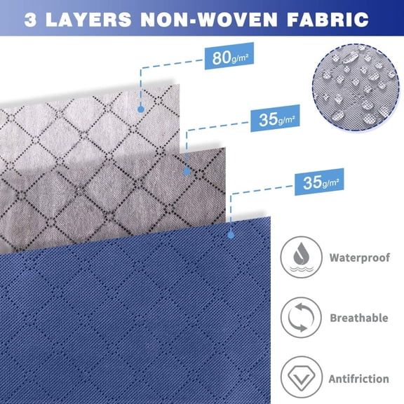 Foldable Clothes Storage Bags with Zipper, Non-Woven Fabric Blanket and Bedding Organizer with Reinforced Handles