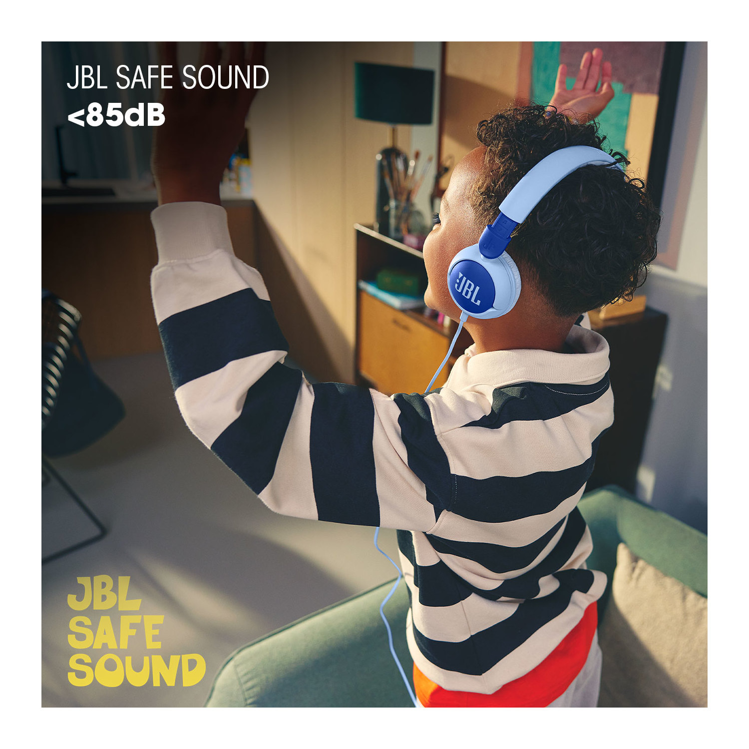 JBL Junior 320 Wired On-Ear Kids Headphones, Blue photo 2