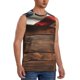 thumbnail image 2 of Fotbe Rustic American Flag Wood Men's Camiseta sin Mangas Estampada para Hombres, Playera Casual para Gimnasio, Entrenamiento, Playa-XX-Large, 2 of 7