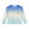 thumbnail image 5 of LTTVQM Shirts for Toddler Girls Size 12-13 Winter Casual Gradient Print T Shirts Comfy Long Sleeve Blouses Trendy Crewneck Outfit with Pocket Light Blue 12-13 Years, 5 of 5