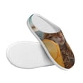 thumbnail image 3 of Rateoe Relaxing Cat With Orange Juice Print Women's Men's Cotton Knit Slippers Lightweight Memory Foam Indoor House Shoes with Anti-Skid Sole-40/41, 3 of 7