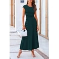thumbnail image 3 of PRETTYGARDEN Women's 2 Piece Summer Outfits Dressy Casual Knit Short Sleeve Crop Top High Waist Midi Skirt Set, 3 of 8