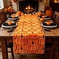 thumbnail image 2 of Halloween Table Runner,Pumpkin Printed Long Fabric Table Cover,Foldable Multi Use Cloth for Dining Sideboard Sofa Fall Holiday Styling(Orange), 2 of 8
