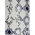 thumbnail image 1 of Ladole Rugs Shaggy Kenitra European Abstract Soft Polypropylene Modern Big Runner Rug in White Dark Blue 2'7" x 9'10", 1 of 4