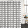 thumbnail image 2 of Grey Buffalo Plaid Bathroom Shower Curtains with 12 Hooks Polyester Waterproof Shower Curtain for Stalls and Bathtubs Farmhouse Checked Vintage Geometric Art Decorative Bathroom Curtain 54x78 Inches, 2 of 9