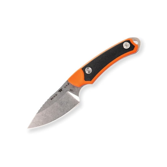 Buck Alpha Scout Select Orange – 420HC Stainless Steel Drop Point Knife with GFN & Versaflex Handle, Nylon Sheath – 0662ORS, Made in the USA