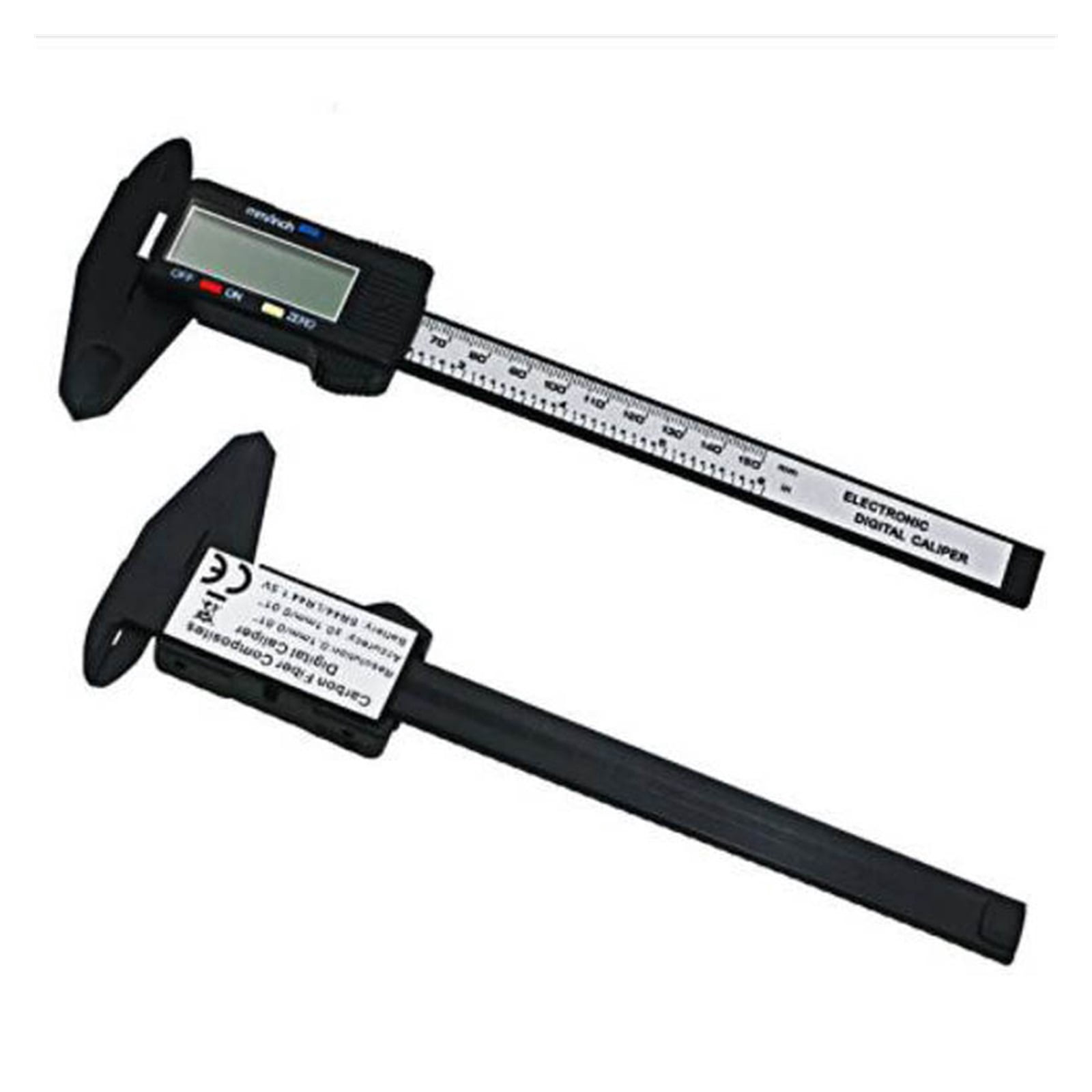 Measuring Tool 0-150mm 6 Inch Plastic LCD Digital Electronic Carbon Fiber Vernier Caliper Rule Gauge Micrometer ,Easy to Use