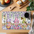 thumbnail image 2 of Placemats Set of 6, Blue Purple Gnomes Woven Placemat, Linen Place Mats for Kitchen/Dining Tables, Spring Country Hydrangea Flower Leaf Washable Table Mats for Party, 2 of 8