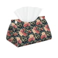 thumbnail image 2 of Lsque Rose Flowers Printed Long Tissue Box Cover Holder, Facial Paper Organizer Dispenser,Triangle with Bottom Belt, PVC Leather Decorative Organizer, 2 of 9