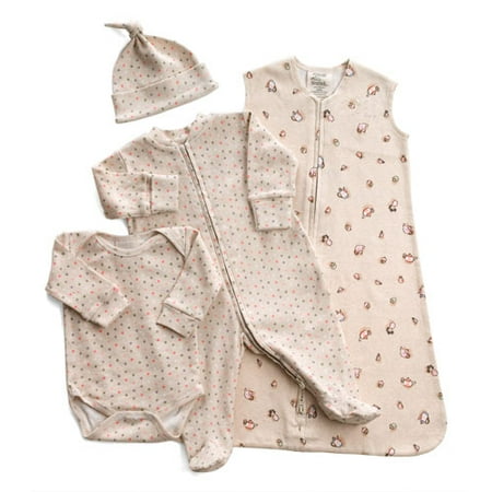 Halo - Organic SleepSack Wearable Blanket 4-piece set, Teacup Print