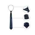thumbnail image 4 of INSPIRE CHIC Men's Adjustable Zipper Solid Color Business Interview Necktie Dark Blue One Size, 4 of 5