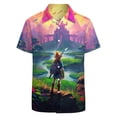 thumbnail image 3 of The Legend Of Zelda Men's Casual Button-Down Shirts Summer Short Sleeve Tee Shirt Daily Hawaiian Beach Shirt Top With Pocket, 3 of 9