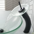 thumbnail image 3 of Kraus Tall Waterfall Bathroom Faucet for Vessel Sink with Frosted Glass Disk, Oil Rubbed Bronze Finish, 3 of 10