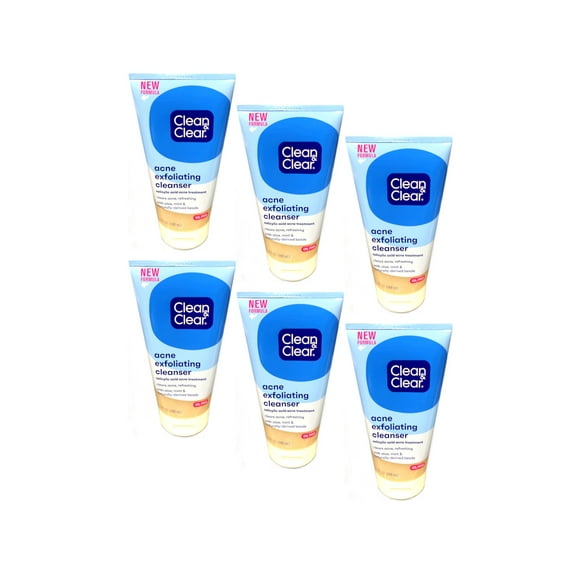 Clean & Clear Acne Exfoliating Cleanser 5 Fl. Oz. - 6 Pack