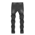 thumbnail image 3 of Lamuusaa Men Slim Fit Ripped Jeans Fashion Wild Denim Pants Spring Autumn Casual Pencil Trousers with Pockets, 3 of 7
