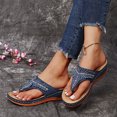 thumbnail image 5 of VerPetridure Flip Flops for Women Rhinestone Wedge Sandals Flip-Flops Summer Ladies Flip-Flops Wedge Heel Slippers Sandals Casual Flip Flops, 5 of 7