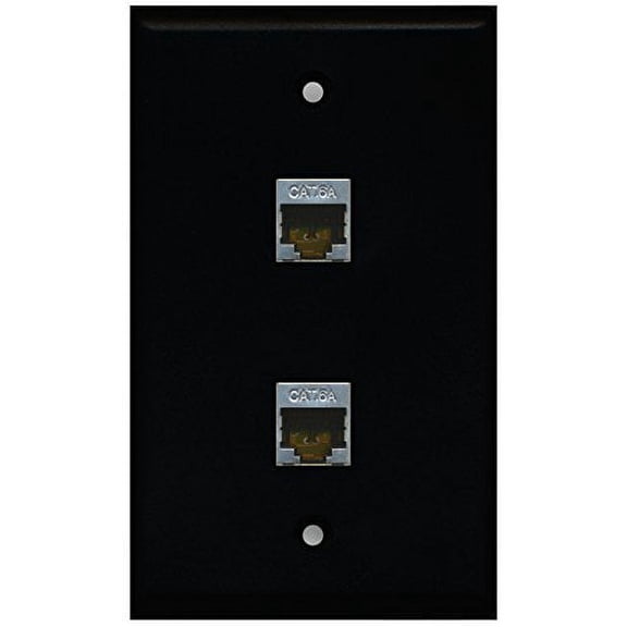 RiteAV - Black 2 Port Cat6a Wall Plate