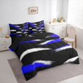 thumbnail image 3 of Homewish Painting Stripes 7-Piece Bedding Comforter Set,Modern Asbtarct Geometric King Bedding Sets,White Blue Black Bed Sheets For Girl Boys,Ultra Soft Home Decor Reversible, 3 of 8