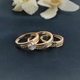 thumbnail image 4 of Sparkle Jewels His & Her Round Cut Cubic Zirconia 14K Yellow Gold Finish Wedding Engagement Trio Ring Set, 4 of 6