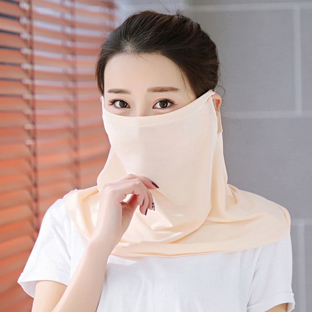 Face Mask Scarf Face Mask Breathable Masks Ice Silk Girl Riding Outdoor ...