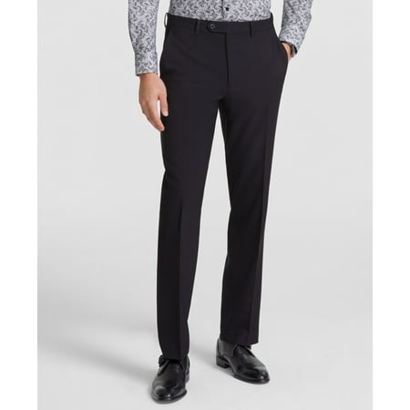 Tallia Mens Classic fit Dress Pants 36 / 30 Black Solid