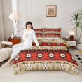 thumbnail image 4 of jejeloiu Rustic Farmhouse Cabin Bedding Comforter Set,Aztec Boho Geometric Twin Comforter Sets,Red Brown Bedding Set For Girls Boys,Luxury Bedroom Decor Reversible,2pcs, 4 of 8