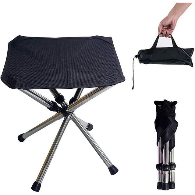 nipocaio Tabouret de Camping Pliant, Chaise de Camping Portable avec Sac de Transport, Mobilier de Camping Chaise de Pêche, pour Voyage, Randonnée, Camping, Rassemblement, Barbecue, Pêche