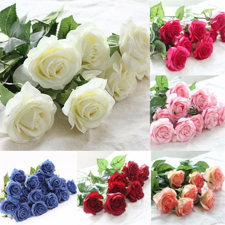 Lemon Bouquet - 1 Head Real Latex Touch Rose Artifical Flowers Wedding Party Birthday Party Home Bouquet Decor 44*6cm