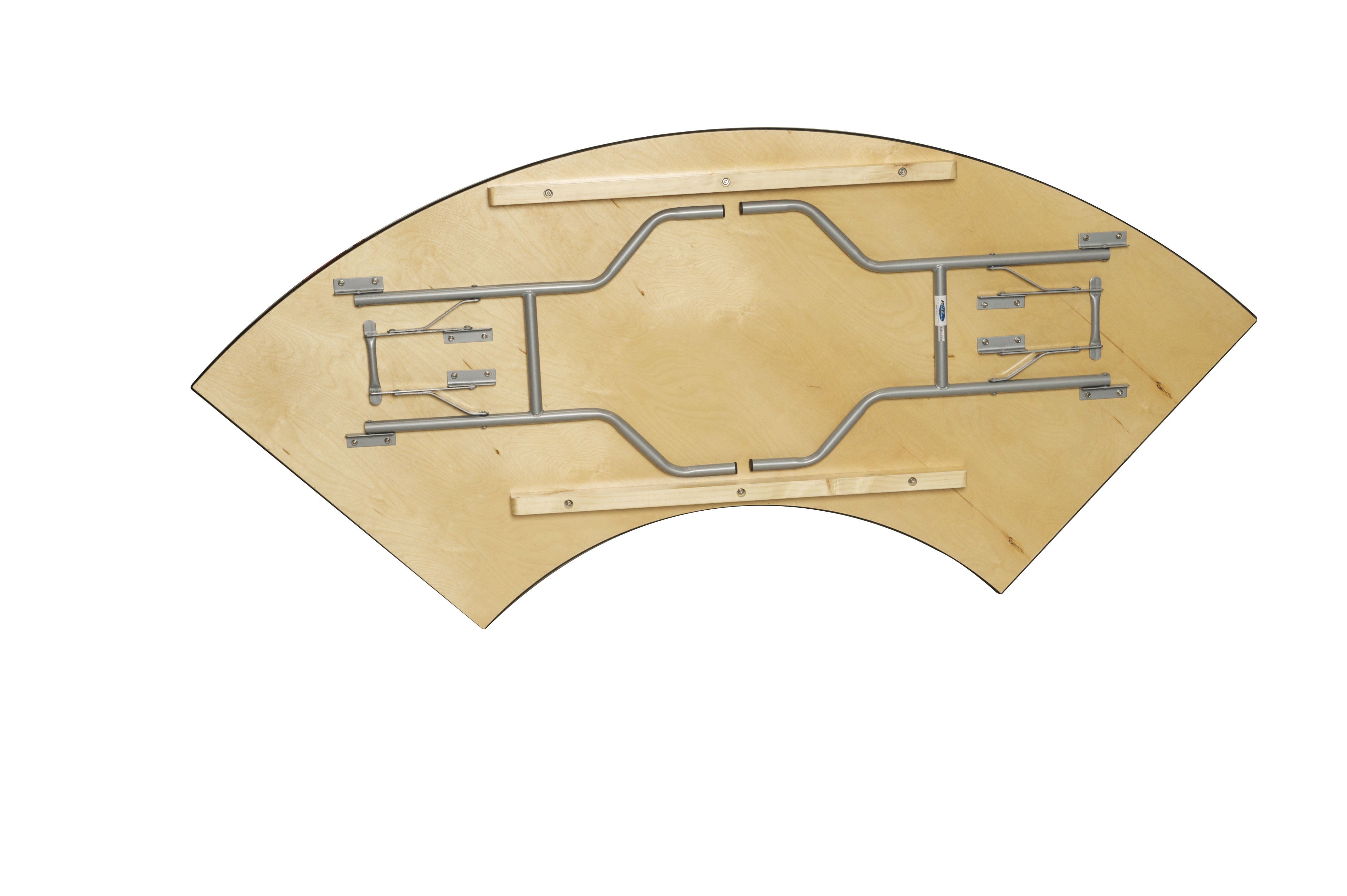 60 inch WFT Series Birch Wood Serpentine Folding Table - Metal Edge