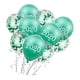 thumbnail image 5 of 10 globos con números y confeti, 4 colores, para decoración de cumpleaños y Navidad. Verde, 5 of 7