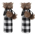 thumbnail image 3 of Décorations de Noël à Carreaux Noirs et Rouges, Refroidisseur de Bouteille de Vin à Pompon en Treillis, Sac pour Bouteille de Vin Rouge et Noir, Refroidisseur de Vin Rouge, Sacs à Vin pour Bouteilles de Vin, Cadeaux de Noël, 3 of 8