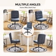 thumbnail image 3 of Ktaxon Mid Back Armless Office Chair, Linen Blend Desk Chair, Swivel Reading Chair for Home Office, Bedroom Blue, 3 of 8