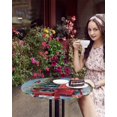 thumbnail image 4 of nqOlkjepod Christmas Round Tablecloth, Fitted Table Cover with Elastic for 55"-60" Round Tables, Xmas Red Tree Snowflake Birds Table Cloth Outdoor Indoor Dinning Party Waterproof Tablecloths, 4 of 6