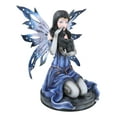 thumbnail image 6 of Ebros Blue Celestial Witch Fairy Cradling A Mystical Black Cat Statue 8.25" Tall, 6 of 12