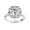 White Gold, variant on Floral Halo Solitaire Engagement Wedding Rings for Women Center 9MM Cushion and Round Lab Created Moissanite Ring Jewelry Gift for Her In 10K Solid Rose Gold Size 10