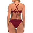 thumbnail image 6 of Sngxgn Women's Swimsuit Plunge Neckline Cutout Criss Cross Bathing Suit(Red,L), 6 of 8
