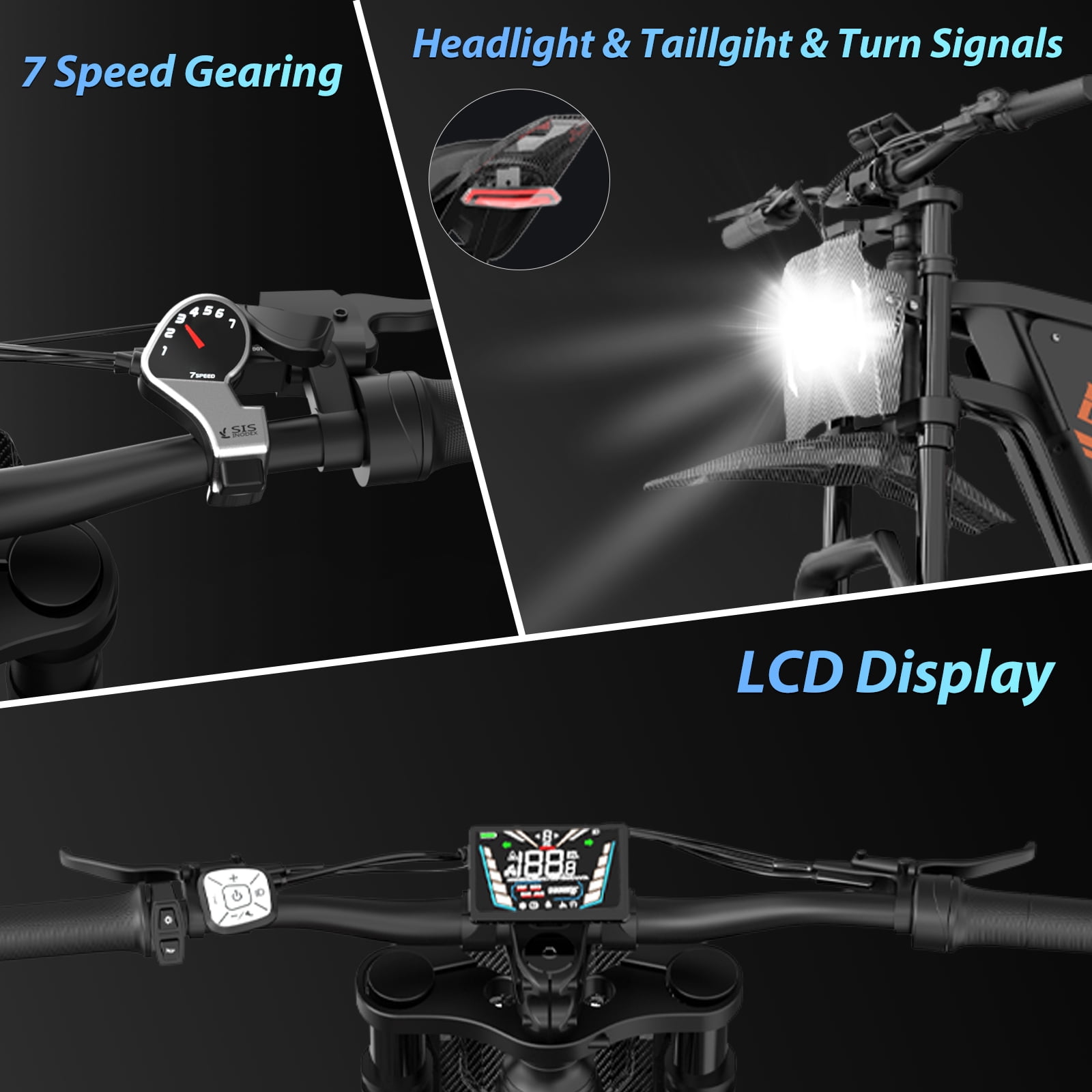 YVY Electric Dirt Bike for Adults,60V 25Ah,100Miles, Peak 2500W 38MPH Anti-theft Alarm Electric Motorcycle,20’’*3.0’’Tires, APP Control Mountain Bike UL2849