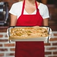 thumbnail image 5 of Yayeee Double Oven Mitt Kitchen Heat Resistant Baking 35" x7" Quilted Glove, Beige Snow Houses, 5 of 6