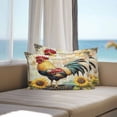 thumbnail image 4 of Outdoor Pillow Cover Rooster Sunflowers Plant Set of 2 Waterproof Throw Pillowcases White Yellow Plaid Decorative Patio Furniture Pillows for Couch Garden Indoor & Outdoor Use, 4 of 9