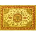 thumbnail image 1 of Ahgly Company Machine Washable Indoor Rectangle Medallion Yellow Traditional Area Rugs, 2' x 5', 1 of 4