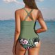 thumbnail image 4 of Traje de baño de bikini de verano con estampado de moda para mujer, con cojín en el pecho y sin soporte de acero, sin espalda, con tirantes, de nailon., 4 of 5