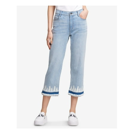 DKNY $89 Womens New 1137 Blue Tie Dye Hem Casual Jeans 27 Waist B+B